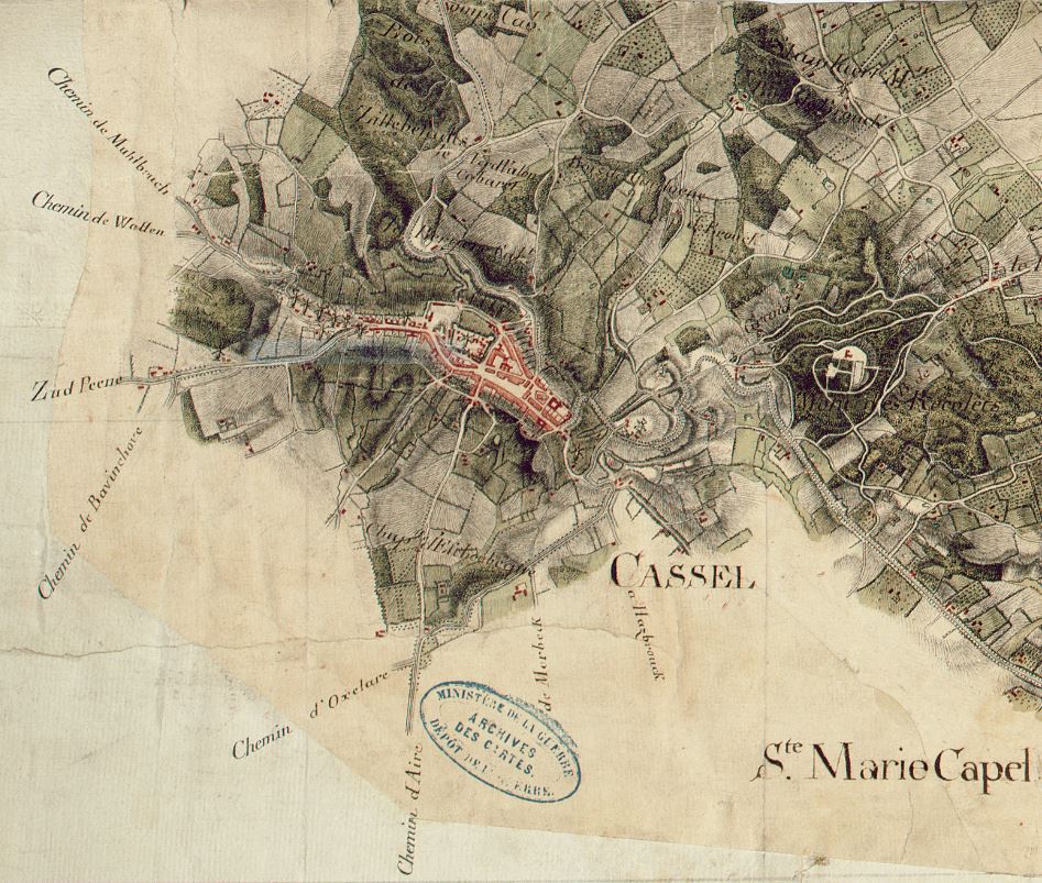Plan etat-major 1773 des archives de Vincennes Cassel